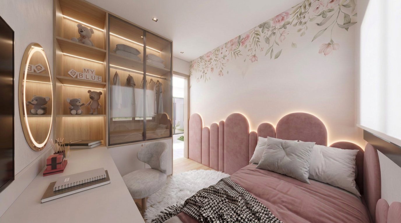 Quarto infantil feminino decorado